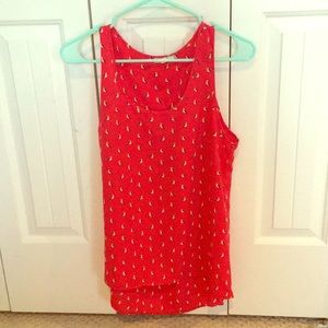 Red bird tank top
